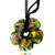 Silver Foil Murano Glass Peach Blossom With Peridot And Golden Pattern Summer Pendants