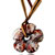 Silver Foil Murano Glass Peach Blossom With Deep Red Pattern Pendants