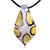 Silver Foil Pink And Topaz Leaf Pendant