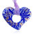 Silver Foil Blue Heart Pendant