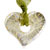 Silver Foil Beige Crusted Heart Pendant