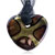 Dark Brown Murano Glass Heart With Pattern And Golden Dots Pendants