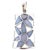 Mother Of Pearl Blue Flower Pendant