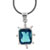 Ocean Blue Cz Sterling Silver Pendant
