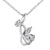 925 Sterling Silver Clear White Crystal Diamond Accent Flower Pendant Necklace Sterling Silver Pendant