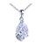 925 Sterling Silver Clear White Crystal Diamond Accent Drop Pendant Necklace Sterling Silver Pendant