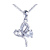 925 Sterling Silver Clear White Crystal Diamond Accent Butterfly Pendant Necklace 18