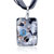 Silver Foil Gray Flower Dichroic Glass Pendant
