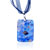 Silver Foil Blue Flower Dichroic Glass Pendant