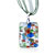 Silver Foil Flower Dichroic Glass Pendant