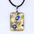 Dichroic Glass Blue Flower Rectangle Murano Pendant