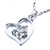 Heart With Clear April Birthstone Crystal Flower Wedding Pendant