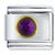 Circle February Amethyst Color Rhinestone Italian Charm
