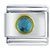 Circle March Aquamarine Color Rhinestone Italian Charm