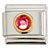 Circle October Rose Color Rhinestone Italian Charm