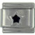Silver Star Black Italian Charm