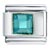 Square December Blue Zircon Color Birthstone Italian Charm