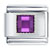 Square February Amethyst Color Birthstone Italian Charm
