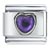 February Amethyst Color Heart Birthstone Italian Charm