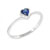 Heart Cut Cz Sapphire Ring