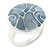Size 6 Blue Faux Mother Of Pearl Swirl Ring
