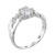 Size6 Oval Cut Cz Flower & Stem Sterling Silver Ring