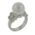 Size 7 White Pearl With Cz Butterfly Sides Ring
