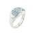 Size7 Blue Mother Of Pearl Lotus Sterling Silver Ring