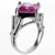 Size8  Square Cut Pink Cz Sterling Silver Ring