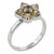 Size 8 Peach Cz Flower Sterling Silver Ring