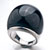 Size 8 Round Smooth Agate Black Rings