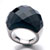 Size8 Classic Cut Round Agate Black Rings