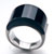 Size8 Black Smooth Round Agate Ring