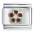 Silver Plated Red Flower Italian Charm