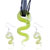 Peridot Snake Dichroic Glass Pendant And Earring Set