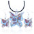 Pale Blue Butterfly Dichroic Glass Pendant And Earring Set