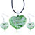 Green Heart Pendant And Earring Set