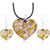 Amber Heart Pendant And Earring Set