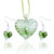 Pale Green Waveline Heart Shaped Pendant And Earring Set