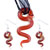 Red Snake Dichroic Glass Pendant And Earring Set