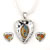 Murano Glass Millefiori And Silver Tone Heart With White Ribbon Pendant