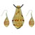 Amber Wave Striped Murano Glass Pendant