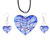 Blue Heart Pendant And Earrings