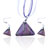 Pink Triangular Fused Dichroic Glass Pendant And Earring Set