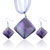Purple Stripe Dichroic Glass Pendant And Earring Set