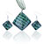 Green Fused Dichroic Glass Pendant And Earring Set
