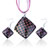Pink Fused Dichroic Glass Pendant And Earring Set