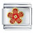 Red And Golden Flower Italian Charm