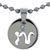 Capricorn Round With Rhinestone Stainless Steel Jewelry Medallion Pendant Necklace Zodiac Pendant