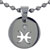 Pisces Round With Rhinestone Stainless Steel Medallion Pendant Necklace Zodiac Pendant
